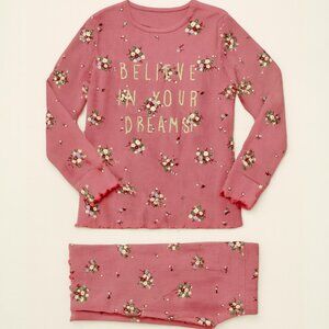 Believe in Your Dreams – Floral Ribbed Pajama Set for Girls 4T Ribbed Cotton NWT